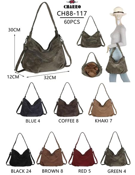 Sac hobo à effet délavé et bandoulière