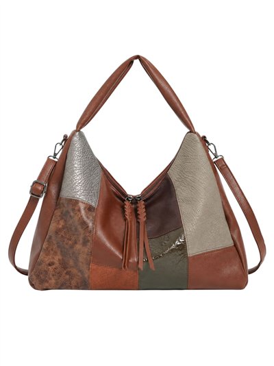 Sac hobo patchwork à pompon