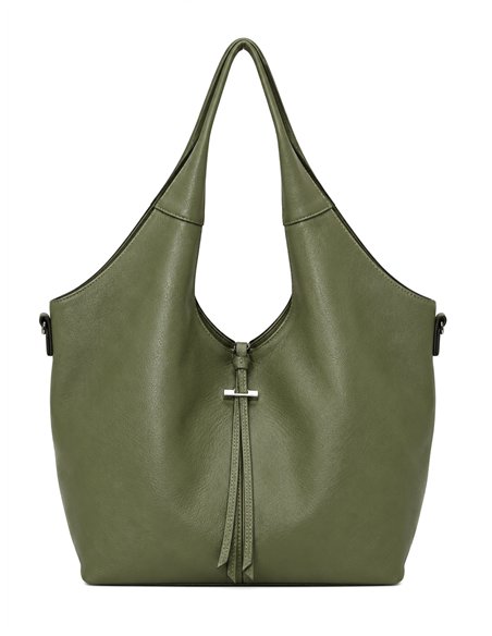 Ampia borsa shopper con beauty case incluso.