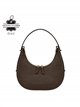 Bolso media luna de piel con cremallera