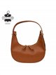 Bolso media luna de piel con cremallera