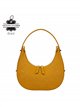 Bolso media luna de piel con cremallera