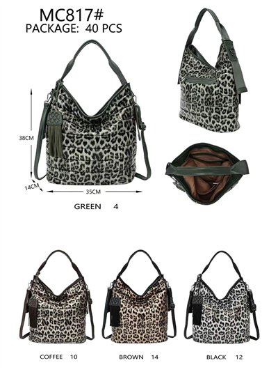 Bolsa hobo com estampa animal e tassel 2