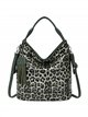 Hobo-Tasche mit Tiermuster und Quaste