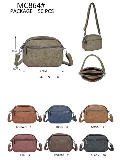 Bolso bandolera compacto con doble cremallera 2