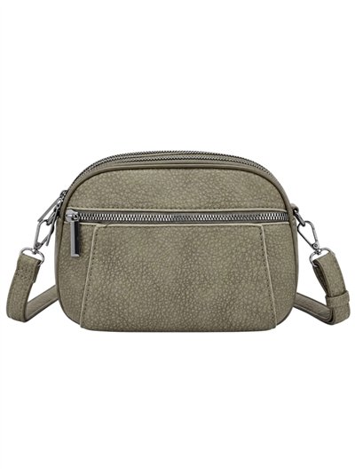 Bolso bandolera compacto con doble cremallera