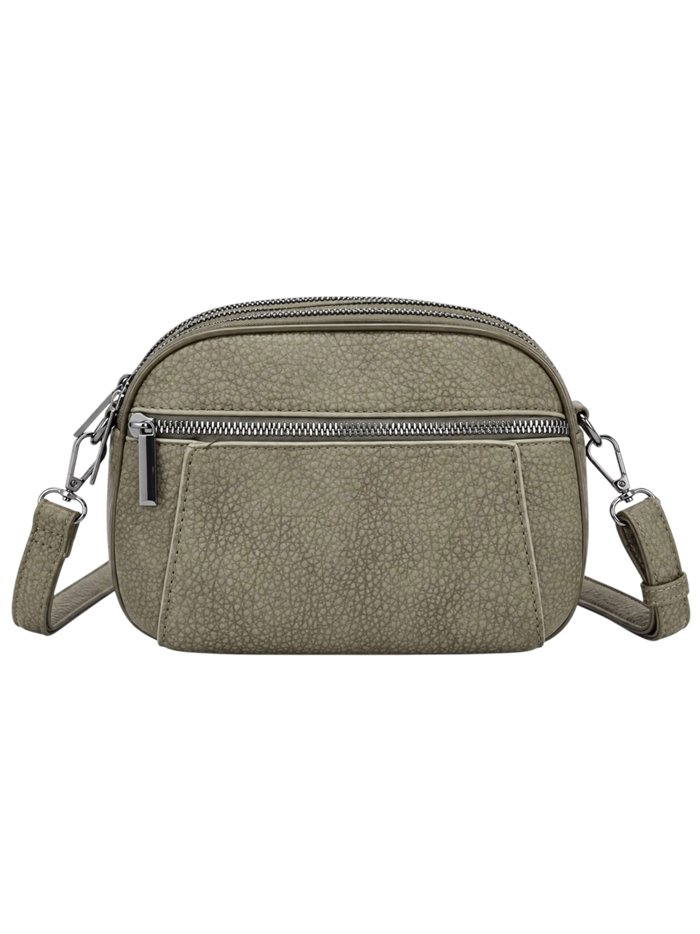 Bolso bandolera compacto con doble cremallera