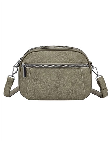 Bolso bandolera compacto con doble cremallera
