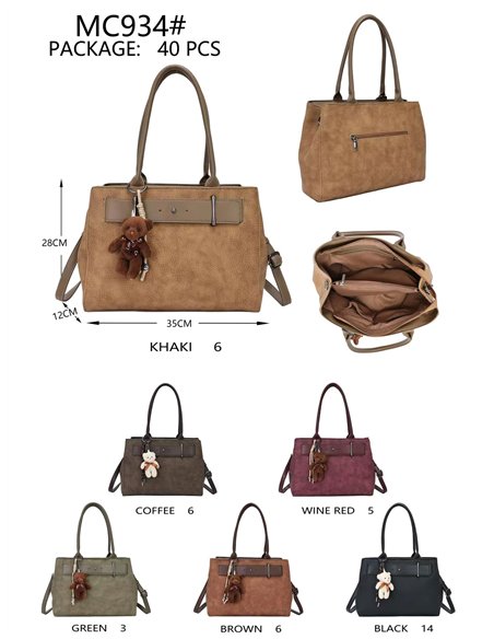 Bolso tote estructurado con detalle hebilla y colgante