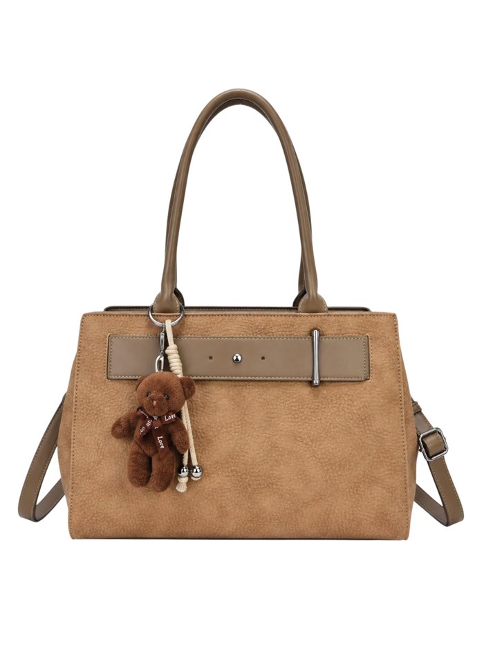 Bolso tote estructurado con detalle hebilla y colgante