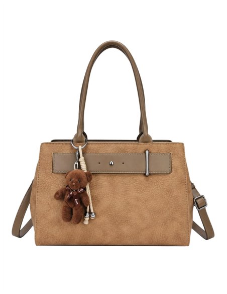 Bolso tote estructurado con detalle hebilla y colgante