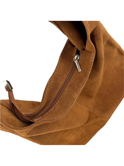 Große Hobo-Tasche aus Wildleder mit Reißverschluss 2