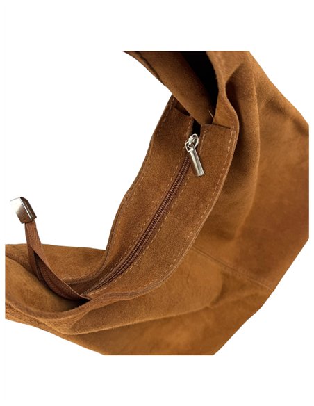 Große Hobo-Tasche aus Wildleder mit Reißverschluss