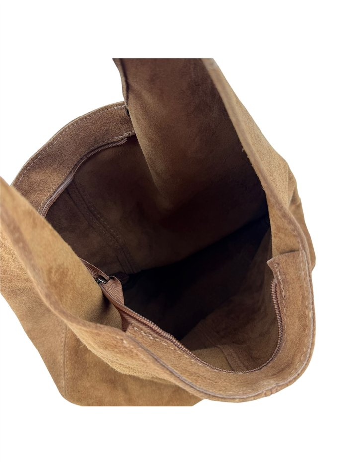 Große Hobo-Tasche aus Wildleder mit Reißverschluss