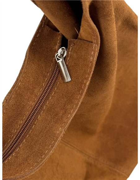 Große Hobo-Tasche aus Wildleder mit Reißverschluss