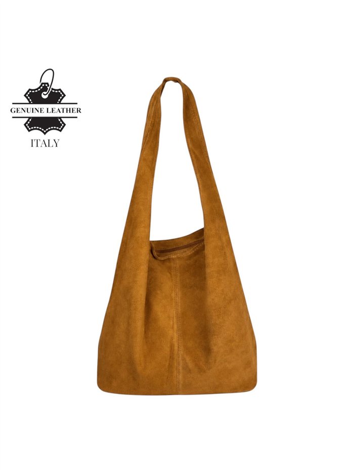Große Hobo-Tasche aus Wildleder mit Reißverschluss