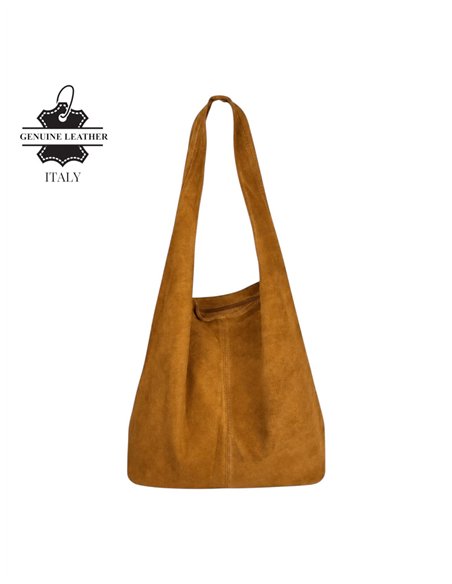 Große Hobo-Tasche aus Wildleder mit Reißverschluss