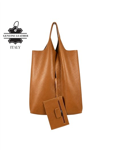 Bolso shopper de piel con monedero interior
