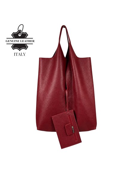Bolso shopper de piel con monedero interior