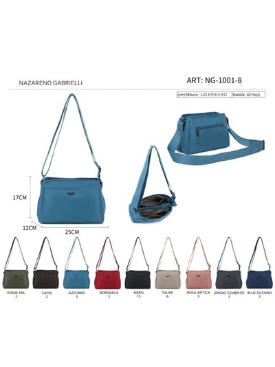 Bolso bandolera nylon con bolsillos de cremallera 2