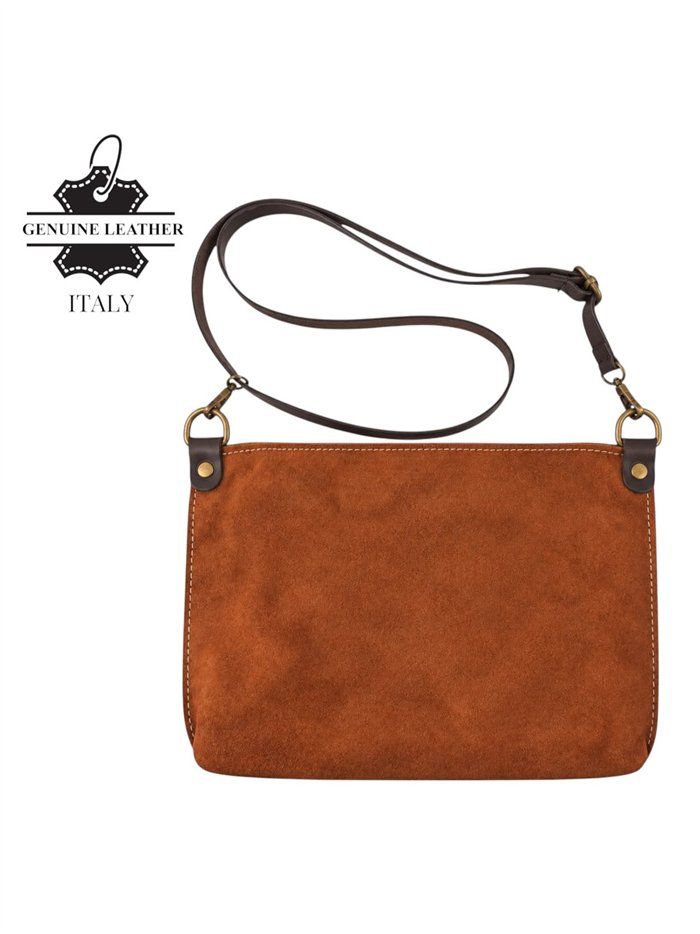 Bolso bandolera de piel serraje italiana