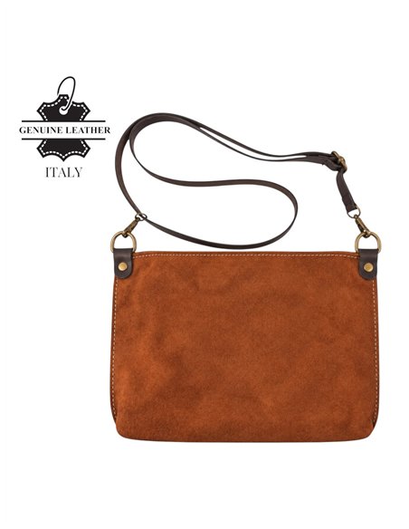 Bolso bandolera de piel serraje italiana