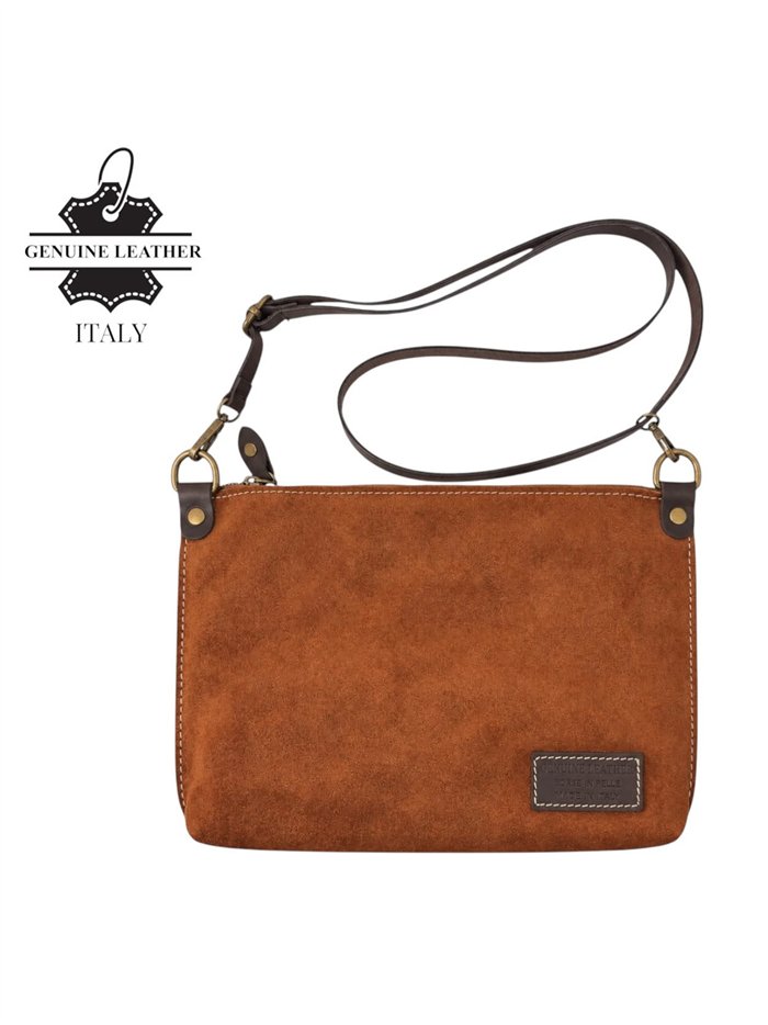 Bolso bandolera de piel serraje italiana