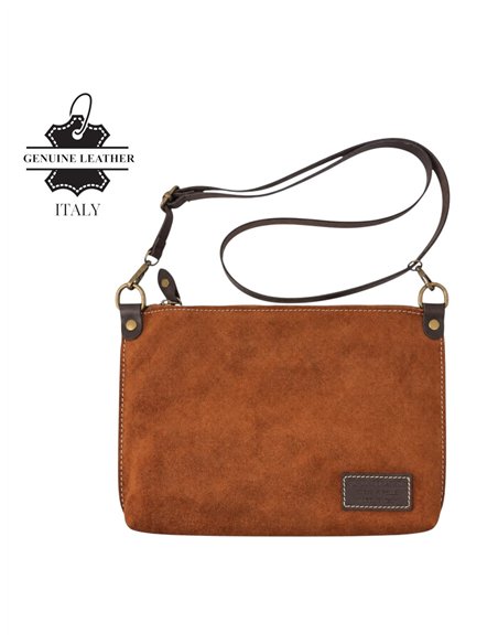 Bolso bandolera de piel serraje italiana