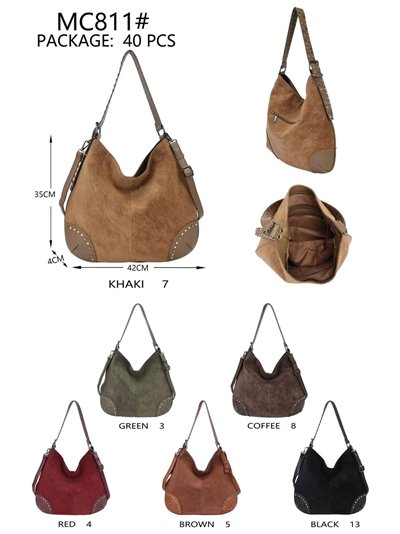 Bolso hobo efecto ante con tachuelas 2
