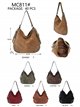 Bolso hobo efecto ante con tachuelas