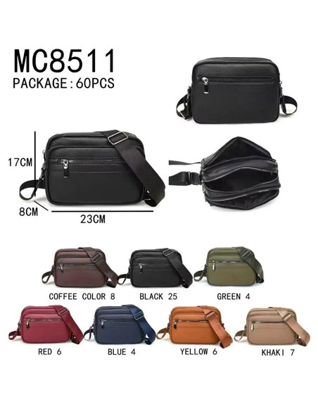 Bolso bandolera multicompartimento