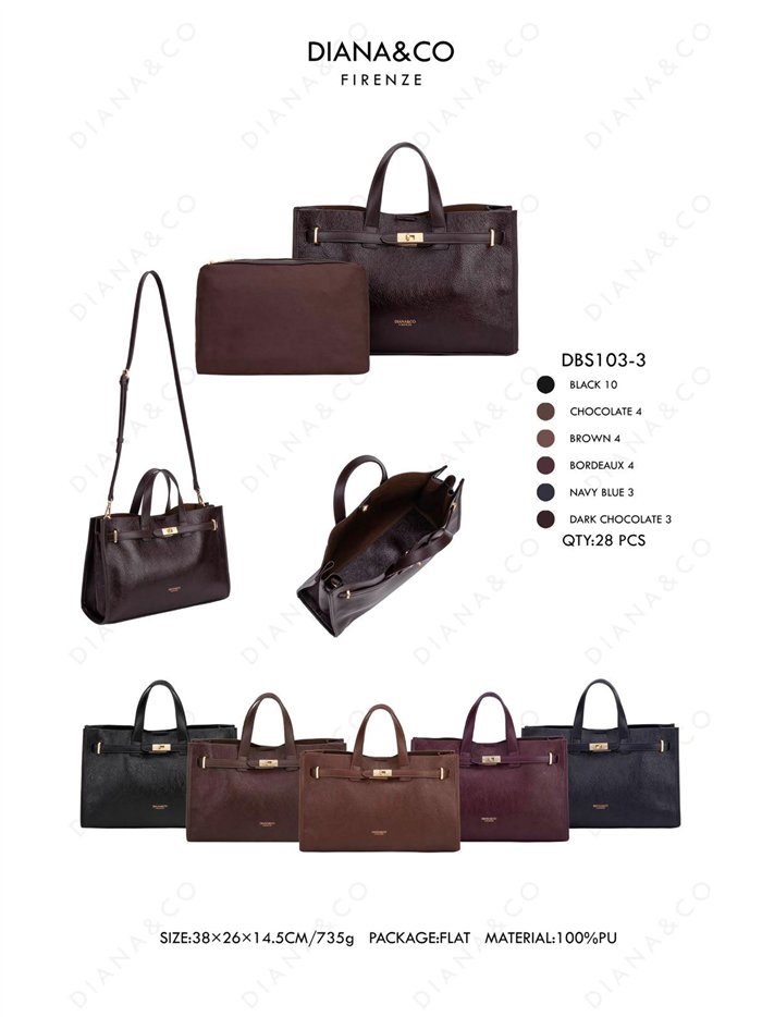 Bolso shopper estructurado con neceser