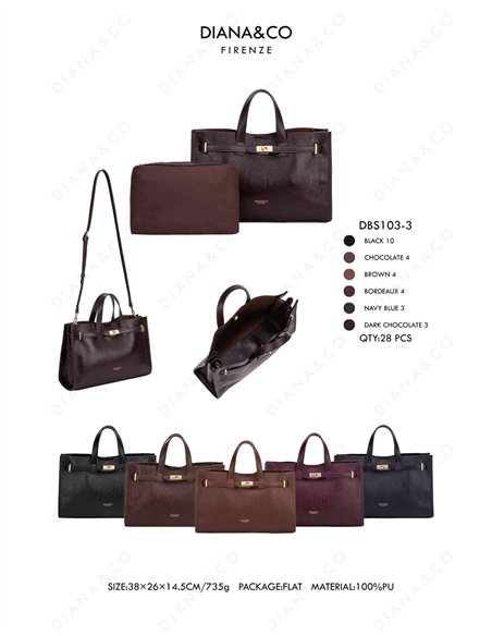Bolso shopper estructurado con neceser