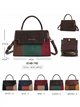 Bolsa de mão patchwork multicolorida