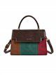 Bolsa de mão patchwork multicolorida