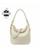 Bolso de hombro de piel italiana con cremalleras