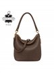 Bolso de hombro de piel italiana con cremalleras