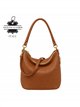 Bolso de hombro de piel italiana con cremalleras