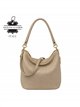 Bolso de hombro de piel italiana con cremalleras
