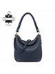 Bolso de hombro de piel italiana con cremalleras
