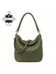 Bolso de hombro de piel italiana con cremalleras