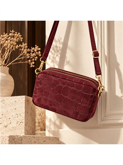Bolso bandolera de piel serraje efecto coco 2