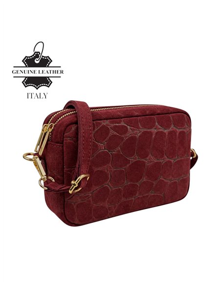 Bolso bandolera de piel serraje efecto coco