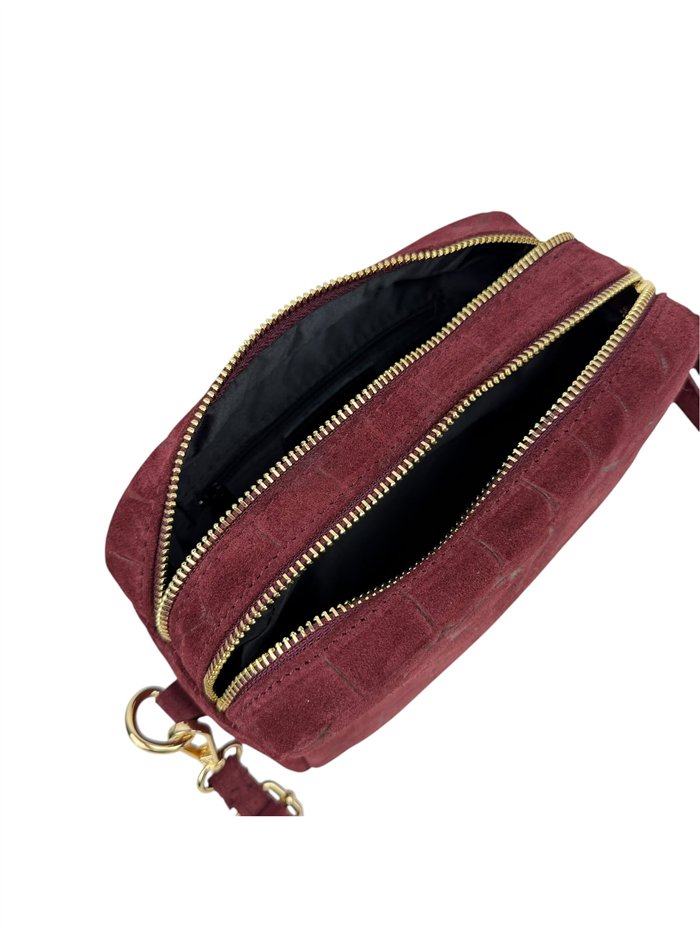 Bolso bandolera de piel serraje efecto coco