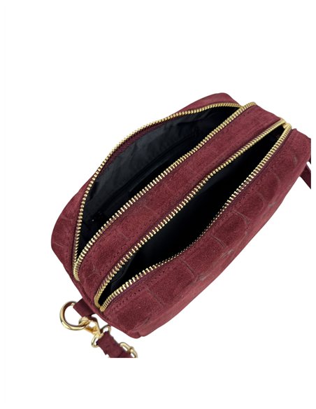 Bolso bandolera de piel serraje efecto coco