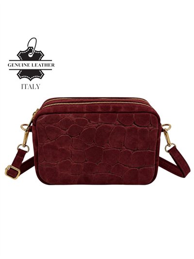 Bolso bandolera de piel serraje efecto coco