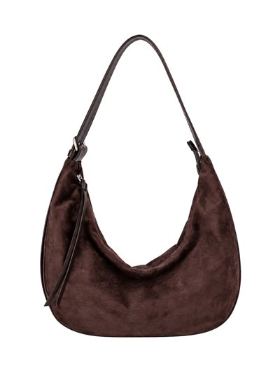 borsa a tracolla effetto scamosciato con frange
