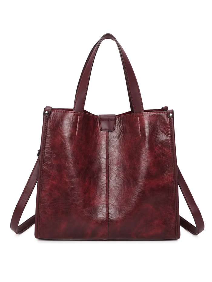 Bolso shopper efecto vintage con bandolera