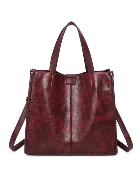 Bolso shopper efecto vintage con bandolera