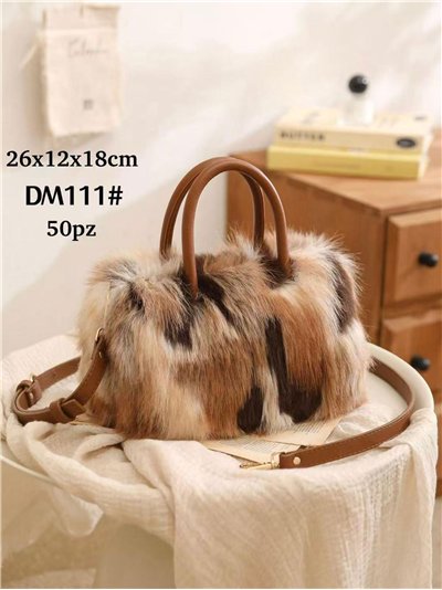 Bolso de mano de pelo efecto patchwork